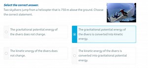 Select the correct answer.Two skydivers jump from a helicopter... | Filo