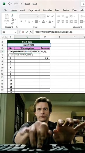 working day Calculation in excel using this formula #excel #excelshortcuts #exceltutorial