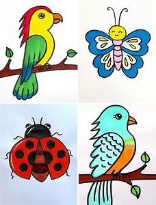Easy Bird Drawings for Kids | Simple Drawings