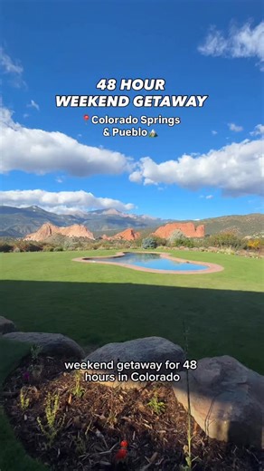 48 HOUR WEEKEND GETAWAY to Colorado Springs & Pueblo🏔️ @visitcolorado ✈️fly into Colorado Springs & drive to Pueblo to get immersed in Hispanic culture, art, and mountain views! DAY 1: 🥐 Breakfast at La Concha Bakery @bakelaconcha 🏔️ Hike Garden of the Gods 🌮 Lunch at Monica’s Taco Shop 🌅 Explore downtown Colorado Springs 🇮🇹 Dinner at Oro 🏨 Stay at Garden of the Gods Club DAY 2: ☀️ Breakfast at Garden of the Gods Club 🚗 Drive to Pueblo 🌶️ Check out Musso Chile Farms @mussofarms 🌮 Lunc