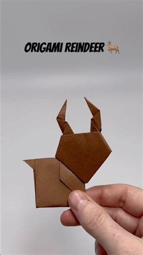 Easy paper reindeer origami for Christmas #shorts #origami #papercrafts #christmascrafts #craftideas