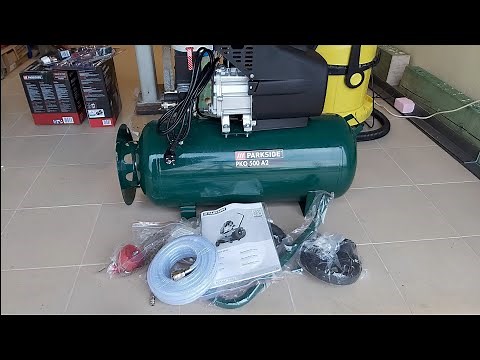 Parkside kompresor PKO 500 A2 Parkside PDSS B2 Unboxing and TEST