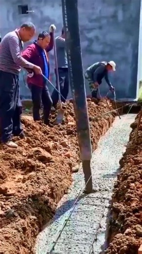 the process of casting the foundations of large buildings to make them sturdy and strong