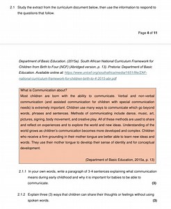 2.1 Study the extract from the curriculum document below, then ... | Filo