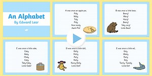 An Alphabet by Edward Lear Poem PowerPoint