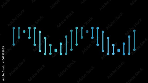 Rotating 2D DNA Molecule in Blue Bioengineering and Technology Animation Stock Video