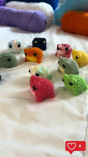 Hop into the colorful world of crochet with these cute mini frogs! 🐸🧶 Each handcrafted with care—perfect to brighten your day. Which color would you crochet first? Let us know! 🌈 Follow CrochetSherpa for more crochet magic! #crochetsherpa #crochet | Crochet Sherpa