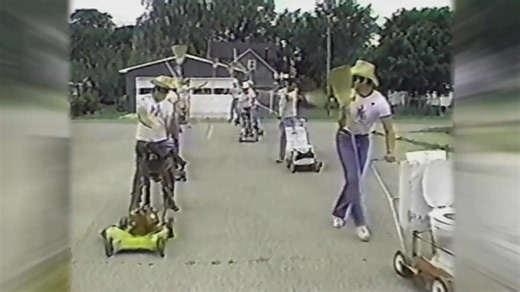 Meet the Lawn Rangers, Arcola’s own precision lawn mower drill team. What started as a fun hometown idea has grown into a crowd favorite, complete with decorated mowers, creative routines, and plenty of small town spirit. From parades to national spotlights, the Lawn Rangers prove that when community and creativity come together, even a lawn mower can steal the show. #ArcolaIL #LawnRangers | Arcola Broom Palace
