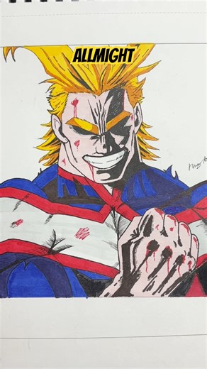 All Might Rage Mode 😈 | Ultra Powerful Anime Drawing #shorts