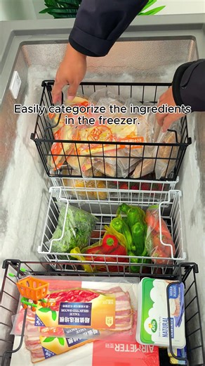Freezer Organization Tips with Affordable Wire Baskets