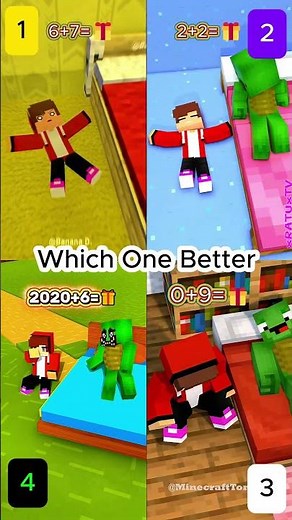 JJ Boy Sleeping nightmare MAIZEN Minecraft Animation