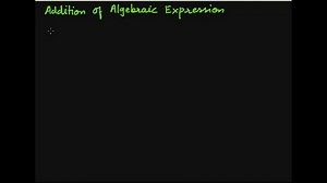 Addition of an Algebraic Expression