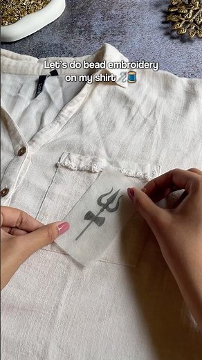 Bead embroidery on my plain shirt ✨🪡