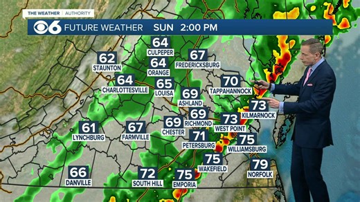 Hour-by-hour: Updated look at rain, storm chances for Virginia on Easter Sunday