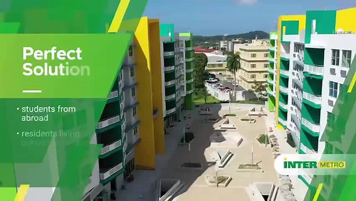 The Metropolitan Campus of the Inter American University of Puerto Rico is located in San Juan, Puerto Rico. It counts with a wide academic offer, including English and Spanish programs in science, humanities and professional studies. The university recently opened new residences just steps away from campus. This space was created with student quality in mind. The 1, 2 or 3 bedroom apartments come fully furnished. For more information, call us at 787-250-1912, ext. 2277 or write us an email at: 