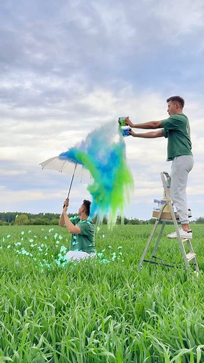 AMAZING tutorial with umbrella, roses… and a little bit of magic ☂️🌹🩵💚 Just watch till the end 🪄🌹🥀 RESULT tomorrow 🩵💙💚 | Twins Style