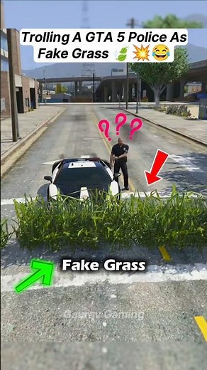 Trolling A GTA Police As Fake Grass 🍃💥😂 #gta5