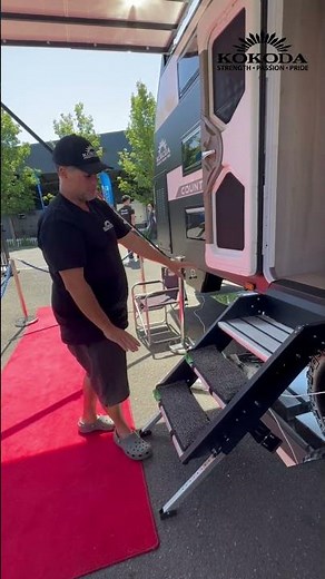 Best Caravan Steps Yet! Secure Entry with Extended Handrail | KokodaCaravans