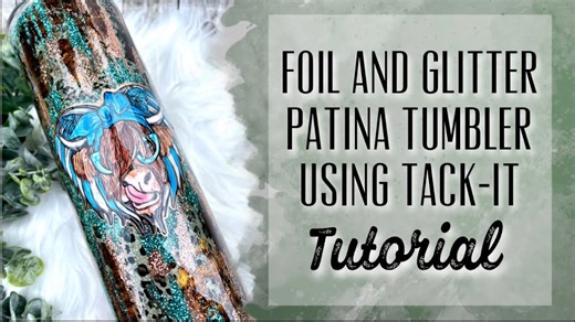 DIY patina tumblers that use glitter and foil perfectly