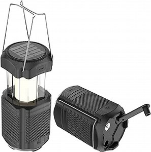 Camping Lantern Rechargeable Pop Up Solar LED Lanterns Lights Battery Powered 350 Lumens Waterproof Black