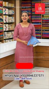 Beautiful slitted kurthi... Two shades available.. Light grey and onion pink shades... Neck v neck attached thread and beeds work.. Sleeves 3/4..slub cotton... Lining attached kurthi...length.. 46 inch.. Price - 845/- Size - M to XXL Pdt code.- JBW76545 --------------------------- Place Order through Only This WhatsApp Number: 9846337571 --------------------------- We will not contact you from other numbers, beware of fraudulent activities. #jbwedding #josebrothers #Kozhikode #calicut #kerala #f