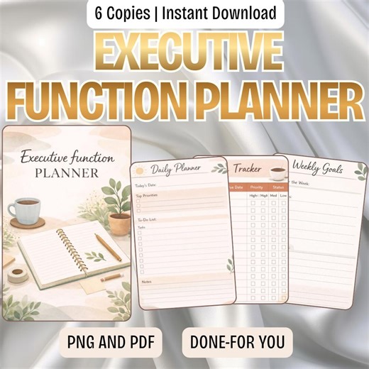Executive Function Planner PDF/PNG | Adhd-friendly Focus Tool | Task Management & Focus Journal | Mental Clarity | Instant Download - Etsy
