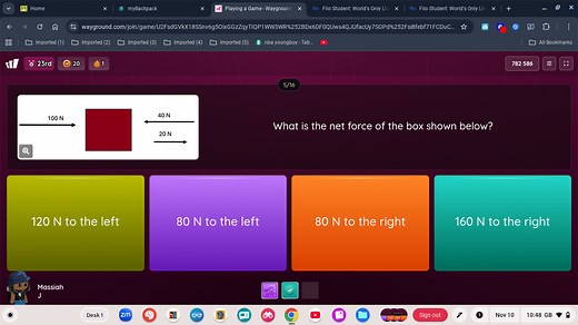 What is the net force of the box shown below?[Diagram of a bo... | Filo
