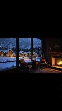 No Ads Fireplace Blizzard ASMR - Snow Storm Sleep Sound With Fireplace Burning For Deep Sleeping