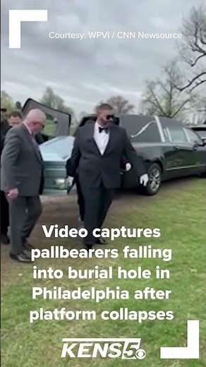 Pallbearers fall into grave in Philadelphia after ground collapses