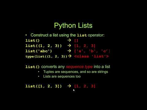 Lecture 9a - Lists