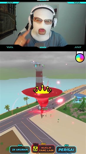 AKU JADI TORNADO TERBESAR YANG BISA HISAP NUKLIR #roblox #robloxshorts