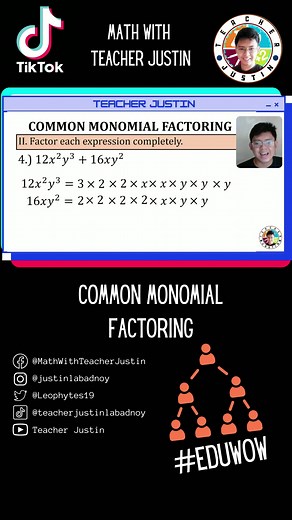 Common Monomial Factoring Explained | Step-by-Step Tutorial