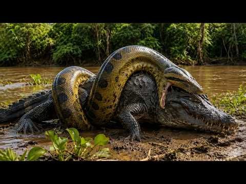 Savage Encounter: Python and Crocodile Locked in an Intense Fight for Survival!