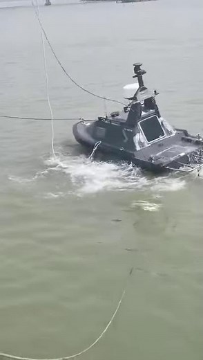Oceanalpha M75 autonomous surface vessel self righting test