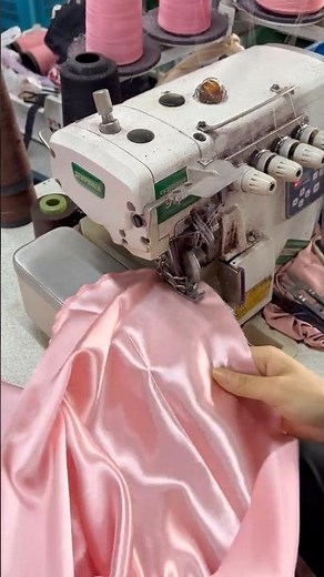 Satisfying Sewing Process 💕 Making Long Pink Satin Bonnets Step by Step