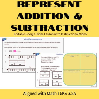Represent 1-Step (Add/Subtract) Word Problems Lesson [TEKS 3.5a]