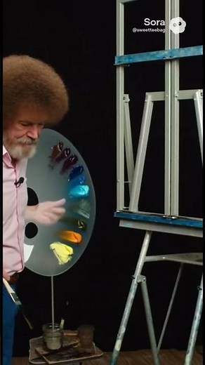 Bob Ross with Peapod the squirrel