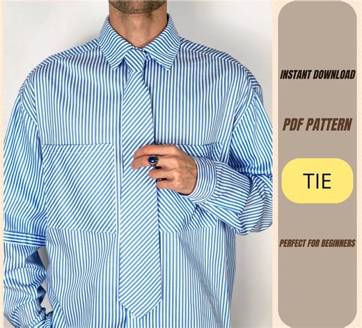 Necktie Sewing Pattern PDF - Classic Tie Pattern - Men’s Tie Sewing Pattern - Easy DIY Tie - Instant Download - Etsy