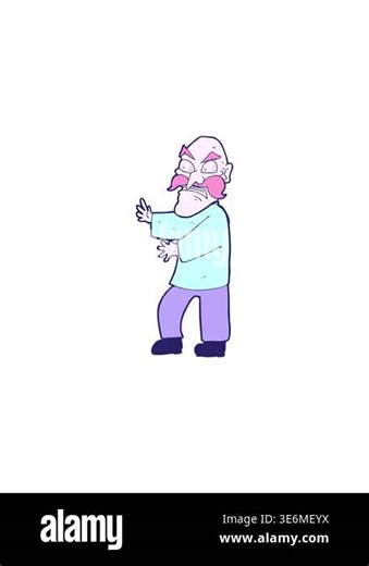 sales flash animation of cartoon angry old man Stock Video Footage - Alamy