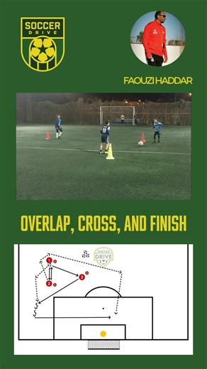 113K views · 520 reactions | Practice the overlap combination and the timing of your finishing runs with this great drill from Faouzi Haddar! Overlap, Cross, and Finish - view the drill details here: https://www.soccerdrive.com/soccer-drills/overlap-cross-and-finish | Smedley's Soccer Page | Facebook