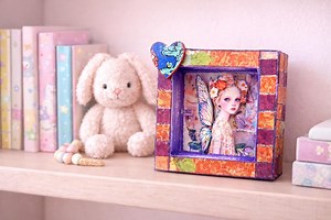 Handgemachte Fairy Shadow Box Art 100x100 - Mixed Media Wanddekor - Etsy.de