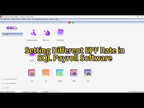 How to set different EPF rate in SQL Payroll Software