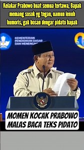 Bikin ngkak, Prabowo malas Baca Teks pidato