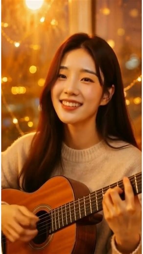 Korean girl playing guitar #korean#song