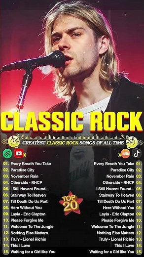 Best Classic Rock Songs 70s 80s 90s | Nirvana, Metallica, Queen, Pink Floyd, Bon Jovi, Guns N Roses