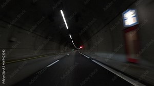 Fast-paced Hyperlapse Drive Through A Tunnel