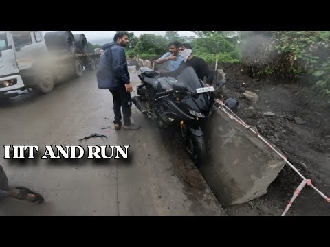 Hit and run truck hit r15 biker total damage @themumbairider