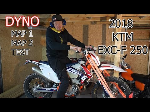 2018 KTM EXC-F 250 DYNO | MAP switch test | Exhaust rebuild | 4-700