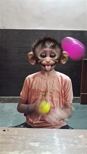 Funny Monkey Playing Balls #shorts