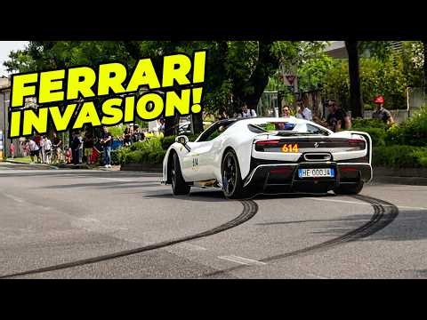 120+ Ferraris GOING CRAZY! 🔥 Revs & Powerslides @ Tribute to 1000 Miglia
